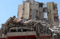 rescuers work at the site of an israeli strike that took place yesterday in the southern suburbs of beirut lebanon may 7 2026 reuters