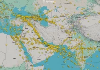empty airspace over iran during a temporary closure of the country s airspace amid concerns about possible military action between the united states and iran in this screengrab obtained from the internet on january 14 2026 photo reuters