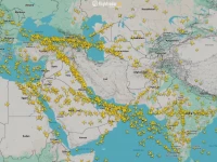 empty airspace over iran during a temporary closure of the country s airspace amid concerns about possible military action between the united states and iran in this screengrab obtained from the internet on january 14 2026 photo reuters