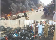 vendors watch helplessly as their livelihoods went up in flames leaving behind smoke engulfing the lighthouse area as a massive fire tore through a bustling flea market reducing 70 makeshift stalls and countless goods to ashes photo jalal qureshi express vendors watch helplessly as their livelihoods went up in flames leaving behind smoke engulfing the lighthouse area as a massive fire tore through a bustling flea market reducing 70 makeshift stalls and countless goods to ashes photo jalal qureshi express