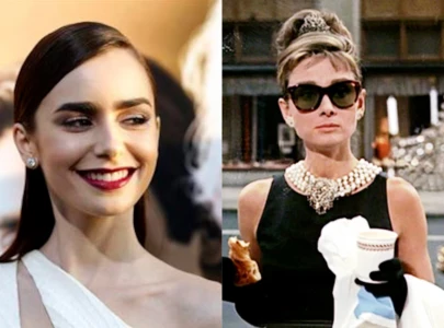 lily collins to portray audrey hepburn in film about making of breakfast at tiffany s