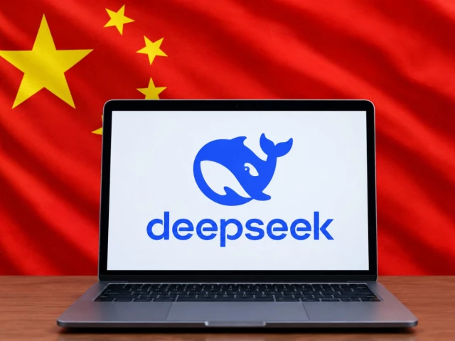 logo of deepseek against chinese flag backdrop ai illustration web desk logo of deepseek against chinese flag backdrop ai illustration web desk