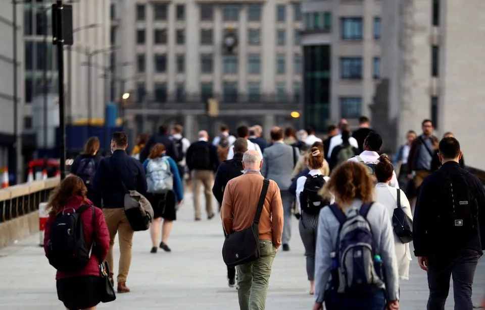 commuters walk across the london bridge during the morning rush hour amid an outbreak of the coronavirus disease covid 19 in london britain september 17 2020 reuters hannah mckay commuters walk across the london bridge during the morning rush hour amid an outbreak of the coronavirus disease covid 19 in london britain september 17 2020 reuters hannah mckay