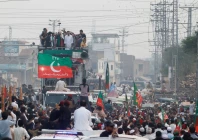 khyber pakhtunkhwa cm sohail afridi addresses supporters during a protest march by pti on the outskirts of peshawar on october 9 2026 photo reuters