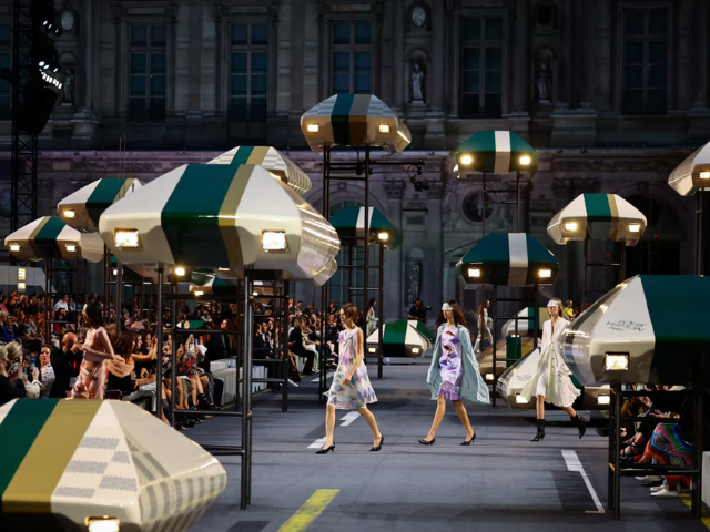 Models present creations by designer Nicolas Ghesquiere as part of his Spring/Summer 2027 collection show for fashion house Louis Vuitton during Paris Fashion Week in Paris, France, October 6, 2026. PHOTO: Reuters