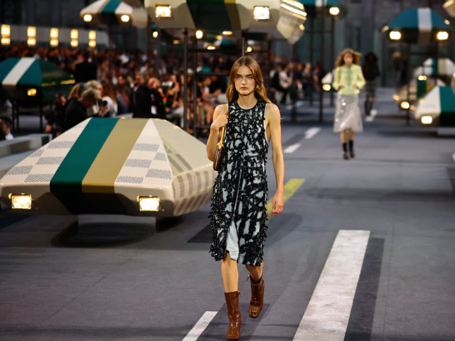 Models present creations by designer Nicolas Ghesquiere as part of his Spring/Summer 2027 collection show for fashion house Louis Vuitton during Paris Fashion Week in Paris, France, October 6, 2026. PHOTO: Reuters