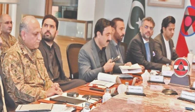 high ranking civil and military officials attend a meeting on the k p law and order situation in peshawar photo express