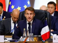 france s president emmanuel macron speaks during a g20 leaders summit plenary session at the nasrec expo centre in johannesburg on november 22 2025 photo afp
