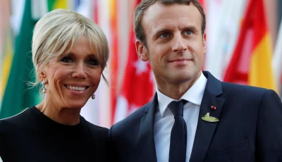 french president emmanuel macron and hiw wife brigitte macron are seen july 7 2017 at the g20 summit in hamburg germany photo reuters