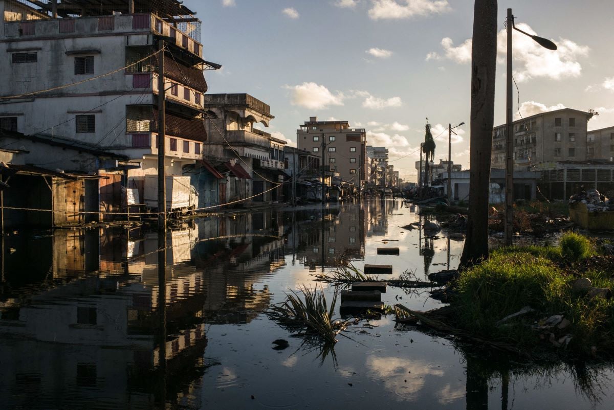 General view of a flooded street in Toamasina on February 15, 2026 after the passage of tropical cyclone Gezani. Flooding and fierce winds have pushed Madagascar's death toll from Cyclone Gezani to 59. PHOTO: AFP