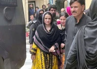 baloch yakjehti committee leader mahrang baloch is being escorted by police personnel during her appearance at an anti terrorism court in quetta on july 8 2025 photo ppi
