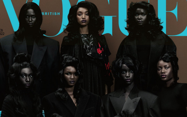 in a first british vogue puts nine dark skinned african models on cover in a first british vogue puts nine dark skinned african models on cover