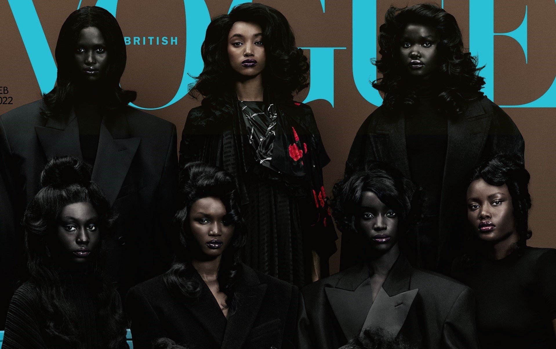 in a first british vogue puts nine dark skinned african models on cover in a first british vogue puts nine dark skinned african models on cover
