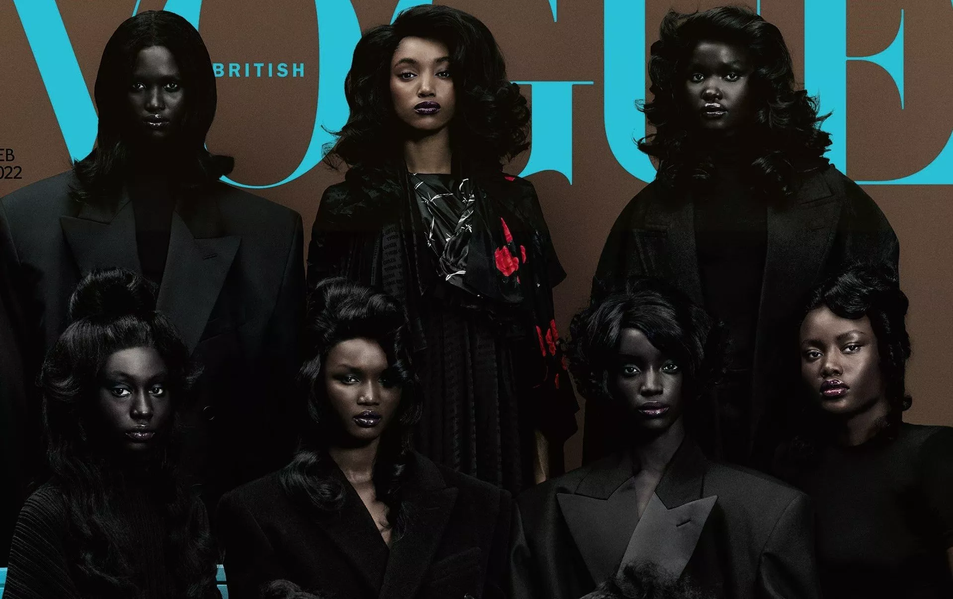in a first british vogue puts nine dark skinned african models on cover in a first british vogue puts nine dark skinned african models on cover