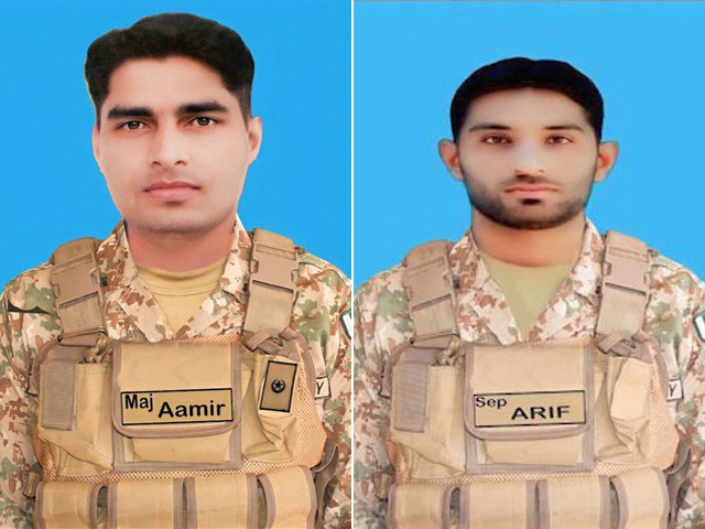 major aziz a 29 year old resident of sargodha district and sepoy muhammad arif a 27 year old resident of sahiwal district having fought gallantly embraced martyrdom photo ispr