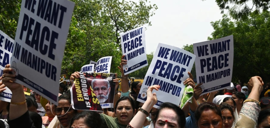 a protest for peace and against sexual violence against women in the ongoing ethnic clashes in india s northeastern state of manipur arun sankar afp