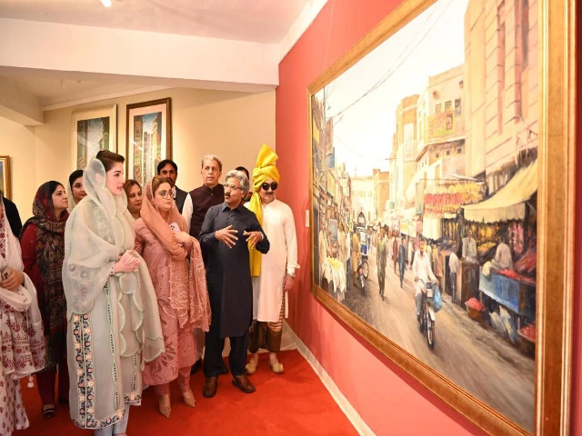 punjab chief minister maryam nawaz views a painting after inaugurating an exhibition in ustad allah bakhsh art gallery the show has been organised as part of the punjab culture day celebration photo express punjab chief minister maryam nawaz views a painting after inaugurating an exhibition in ustad allah bakhsh art gallery the show has been organised as part of the punjab culture day celebration photo express