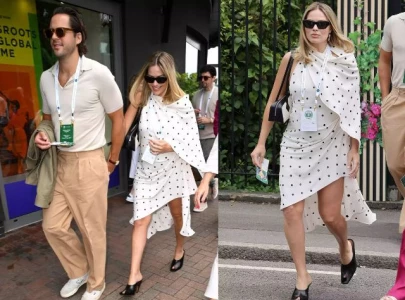 pregnant margot robbie makes public appearance with husband tom ackerley at wimbledon pregnant margot robbie makes public appearance with husband tom ackerley at wimbledon