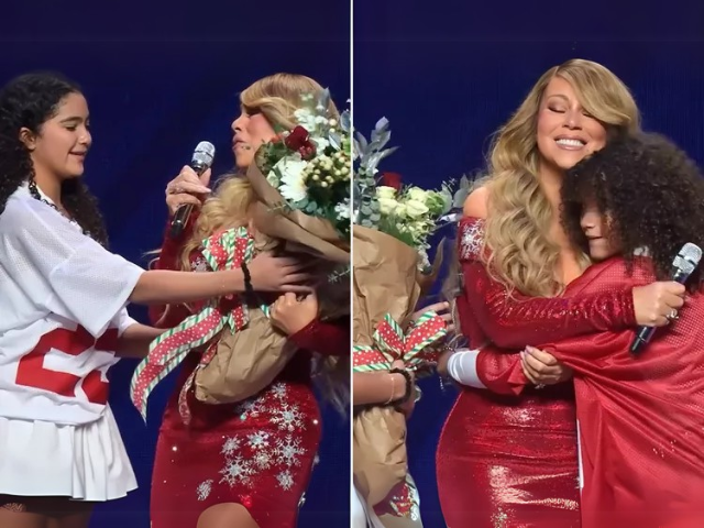 mariah carey celebrates billboard success with onstage surprise from her children