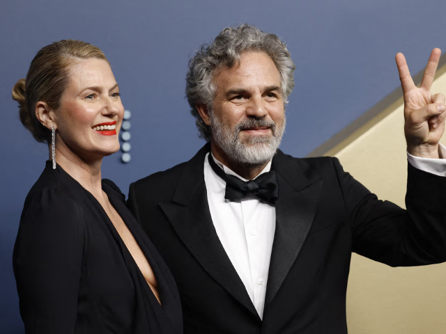Mark Ruffalo and Sunrise Coigney at the Emmys. PHOTO: Reuters