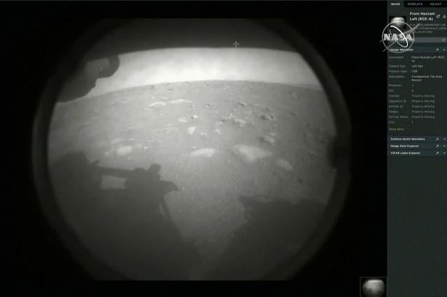 the first images arrive moments after nasa s perseverance mars roverspacecraft successfully touched down on mars at nasa s jet propulsion laboratory in pasadena photo nasa tv reuters the first images arrive moments after nasa s perseverance mars roverspacecraft successfully touched down on mars at nasa s jet propulsion laboratory in pasadena photo nasa tv reuters