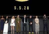 maya boyd inde navarrette samara weaving christopher abbott kit connor jake schreier sadie sink and kevin feige are seen at d23 photo disney