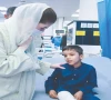 punjab chief minister maryam nawaz speaks to a child patient in the emergency ward of services hospital photo express