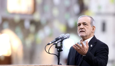 iranian president masoud pezeshkian speaks during a visit to the shrine of the leader of iran s 1979 islamic revolution ayatollah ruhollah khomeini in southern tehran iran january 31 2026 photo iran s presidential website reuters