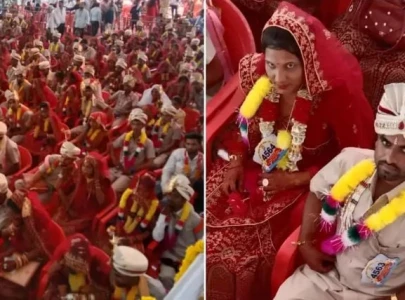 over 2 100 couples marry at mass wedding event in india over 2 100 couples marry at mass wedding event in india