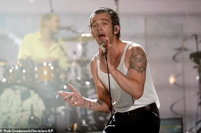 The 35-year-old singer has also been seen smoking on stage while performing with his band The 1975. (Image: Daily Mail)