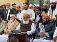 jamiat ulema e islam fazl jui f chief maulana fazlur rehman addressing a press conference in islamabad on wednesday february 14 2024 screengrab