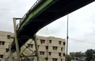 dilapidated pedestrian bridge on mauripur road