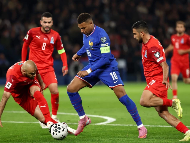 kylian mbappe c fight for the ball azerbaijan s defender 14 elvin badalov l during the fifa world cup 2026 group d european qualification football match between france against azerbaijan at the parc des princes stadium in paris photo afp kylian mbappe c fight for the ball azerbaijan s defender 14 elvin badalov l during the fifa world cup 2026 group d european qualification football match between france against azerbaijan at the parc des princes stadium in paris photo afp
