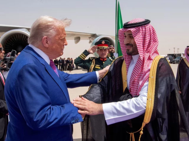 us president donald trump shakes hands with saudi crown prince mohammed bin salman during a welcoming ceremony in riyadh saudi arabia may 13 2025 photo reuters us president donald trump shakes hands with saudi crown prince mohammed bin salman during a welcoming ceremony in riyadh saudi arabia may 13 2025 photo reuters