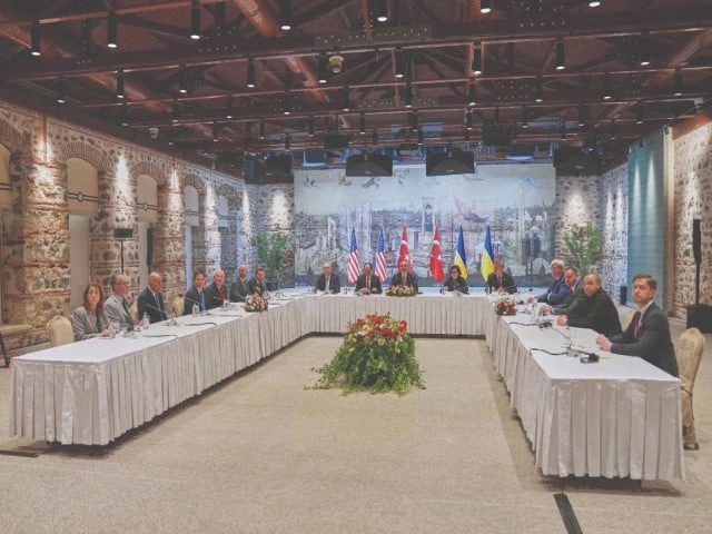 delegations from us turkey and ukraine attend a meeting at dolmabahce palace in istanbul photo afp delegations from us turkey and ukraine attend a meeting at dolmabahce palace in istanbul photo afp