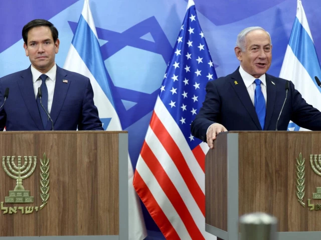 top us diplomat marco rubio and israeli prime minister benjamin netanyahu presented a united front sunday photo afp top us diplomat marco rubio and israeli prime minister benjamin netanyahu presented a united front sunday photo afp
