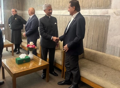 indian fm jaishankar meets pakistan na speaker on sidelines of khaleda zia funeral