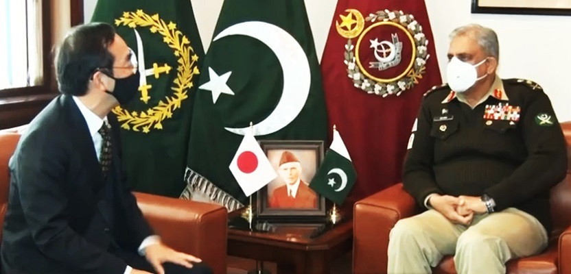 the ambassador of japan wada mitsuhiro called on chief of the army staff general qamar javed bajwa and discussed regional security current situation in afghanistan collaboration and partnership in humanitarian assistance and matters of mutual interest photo ispr