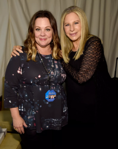 melissa mccarthy and barbra streisand on august 2 2016 photo kevin mazur getty melissa mccarthy and barbra streisand on august 2 2016 photo kevin mazur getty