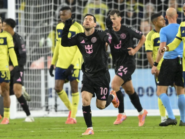 inter miami forward lionel messi 10 celebrates his goal against nashville sc during the second half at geodis park photo steve roberts reuters