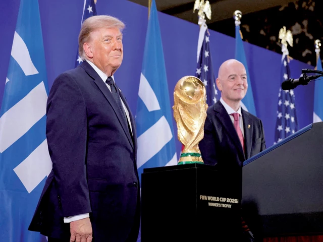 final countdown us president donald trump and fifa president gianni infantino stand next to the fifa world cup trophy as they attend a fifa reception at trump tower in new york city us photo reuters final countdown us president donald trump and fifa president gianni infantino stand next to the fifa world cup trophy as they attend a fifa reception at trump tower in new york city us photo reuters