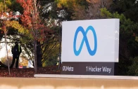 a security guard stands watch by the meta sign outside the headquarters of facebook parent company meta platforms inc in mountain view california us november 9 2022 photo reuters