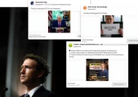 meta ceo mark zuckerberg testifying before the u s senate judiciary committee in january 2024 the company is under regulatory pressure on a number of fronts including ads for scams on its platforms ad screenshots via reuters zuckerberg photo reuters evelyn hockstein