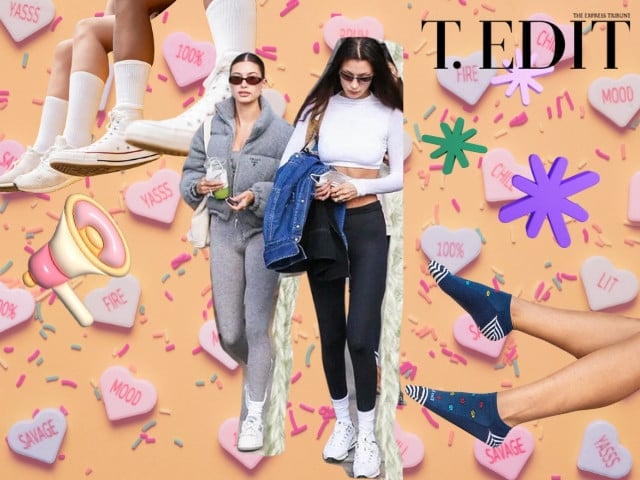 gen z icons bella hadid hailey bieber are team crew sock for sure