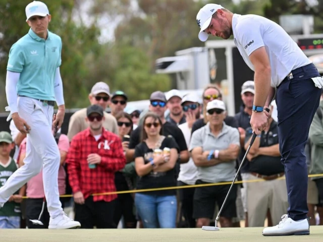 mexico s carlos ortiz l and britain s sam horsfield r share the lead at liv golf s adelaide stop on saturday february 15 2025 photo afp mexico s carlos ortiz l and britain s sam horsfield r share the lead at liv golf s adelaide stop on saturday february 15 2025 photo afp