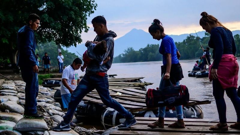 central american migrants arrive in ciudad hidalgo mexico on june 10 after crossing the suchiate river from guatemala on a makeshift raft photo afp