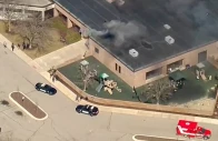 smoke rises from the building after the michigan state police reported an active shooting incident at the temple israel synagogue in west bloomfield michigan us march 12 2026 in a still image from video photo reuters