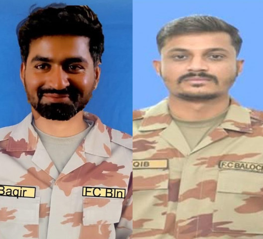 handout photo from ispr shows the two martyred pakistan army servicemen major saqib hussain and naik baqir ali handout photo from ispr shows the two martyred pakistan army servicemen major saqib hussain and naik baqir ali