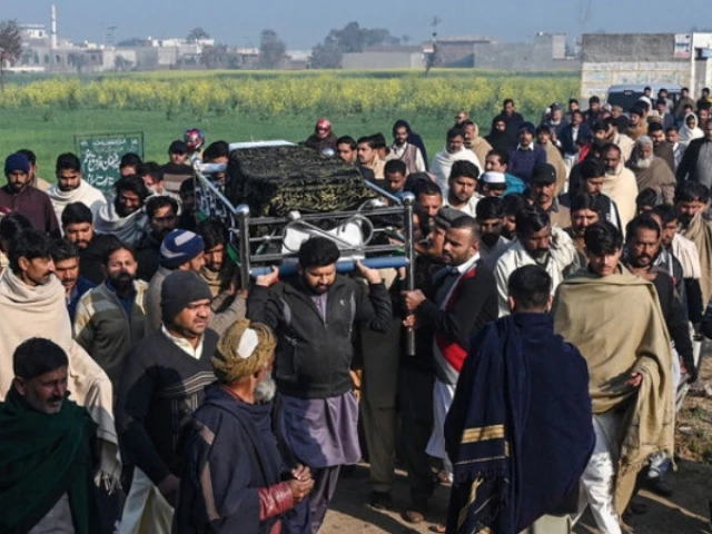 family members and residents carry the coffin of arslan khan a victim of last month s migrant boat capsizing off north africa during his funeral ceremony in mirza virkan village in eastern punjab province on february 6 2025 photo afp family members and residents carry the coffin of arslan khan a victim of last month s migrant boat capsizing off north africa during his funeral ceremony in mirza virkan village in eastern punjab province on february 6 2025 photo afp