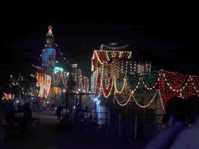 festive lighting a mosque and nearby buildings have been decked out in colourful lighting in preparation of eid milad un nabi in dhoke ratta rawalpindi photo agha mahroz express festive lighting a mosque and nearby buildings have been decked out in colourful lighting in preparation of eid milad un nabi in dhoke ratta rawalpindi photo agha mahroz express